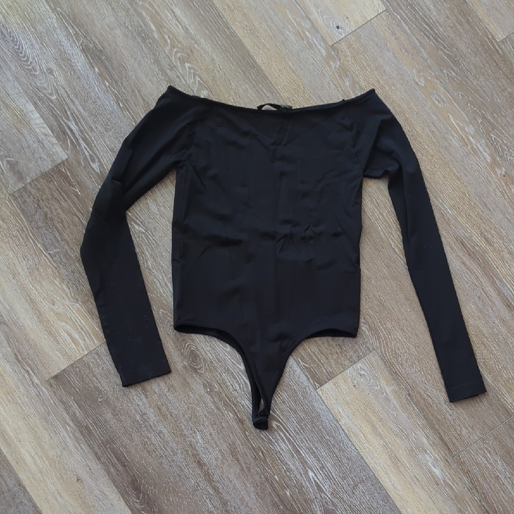 Black Off-Shoulder Bodysuit